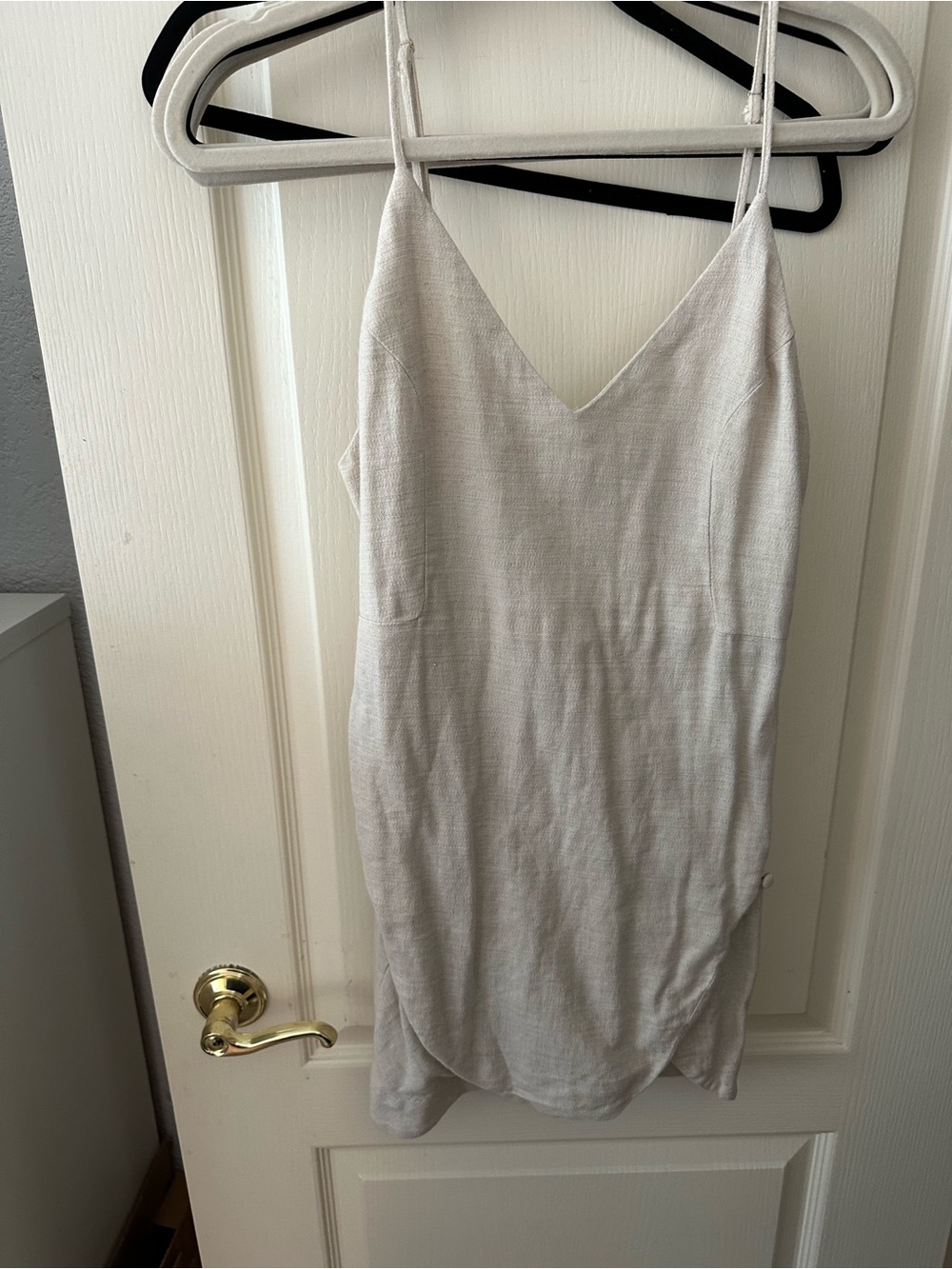 Urban Outfitters Cream Linen-Blend Slip Dress